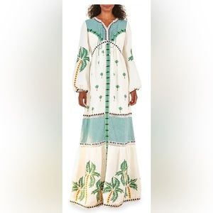 Farm Rio Embroidered Palm Tree Dress- New With Tags Small